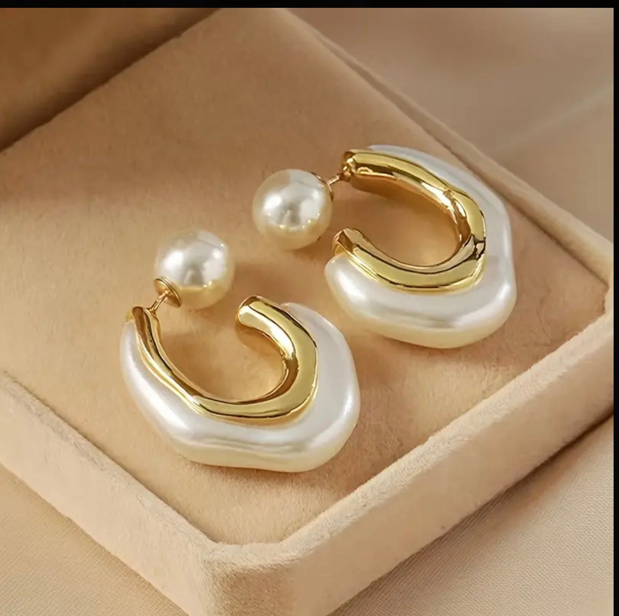 Vintage Örhängen Hjärtform - Pärlor Retro Stil