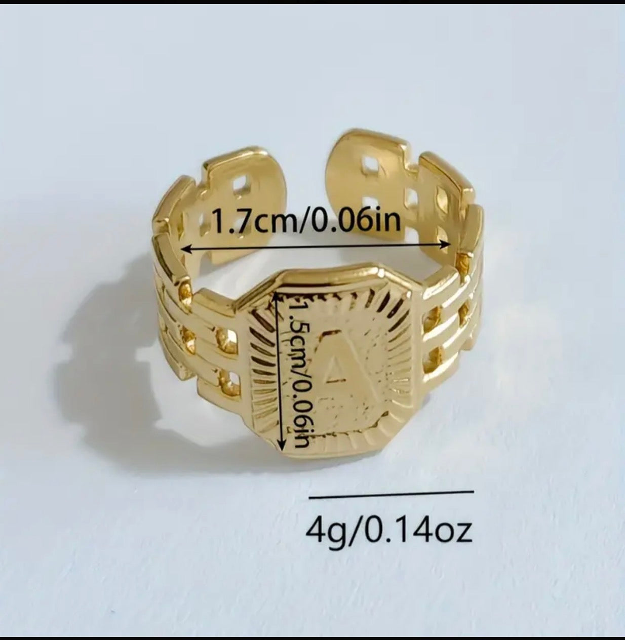 Initial S Ring - Rostfritt Stål Herrring