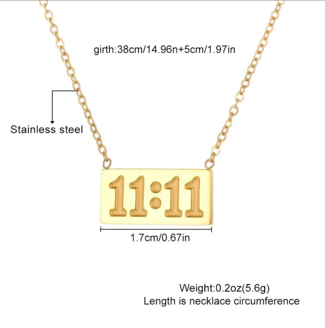 Lyckonummer 1111 Halsband - Minimalistiskt Rostfritt Stål