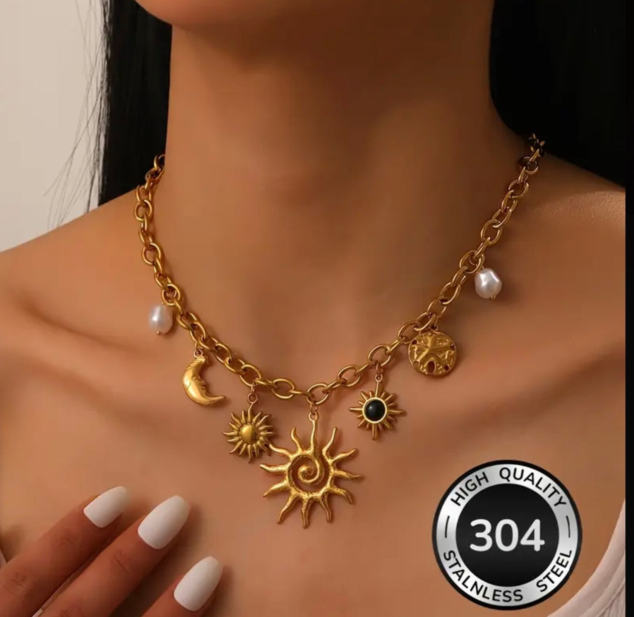 Rostfritt Stål Halsband Unisex - Minimalistisk Design