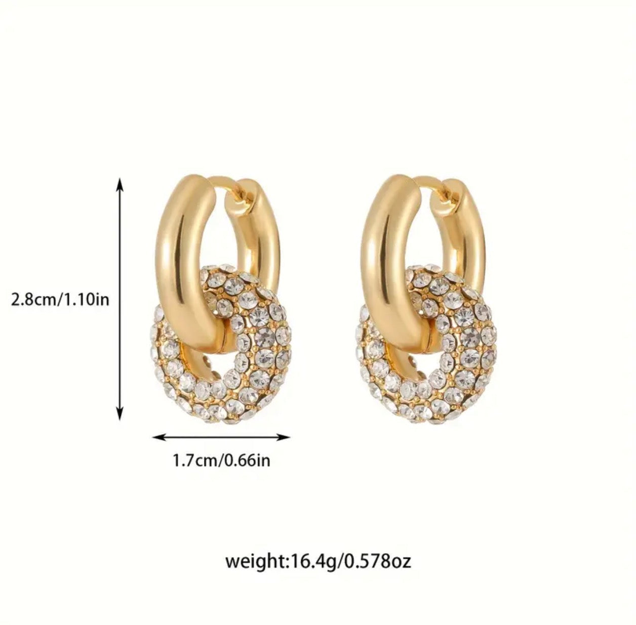 Stilrena Guldpläterade Örhängen - Zirkonia Stenar