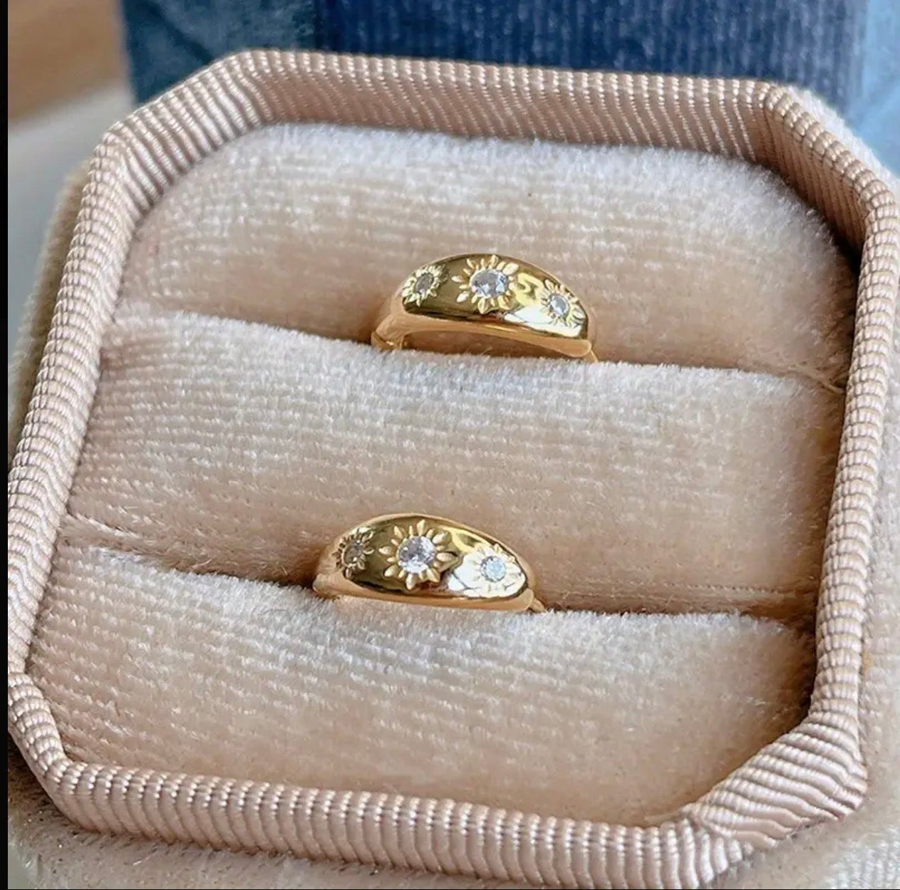 Vintage Solörhängen - 18K Guldpläterade Rostfritt Stål