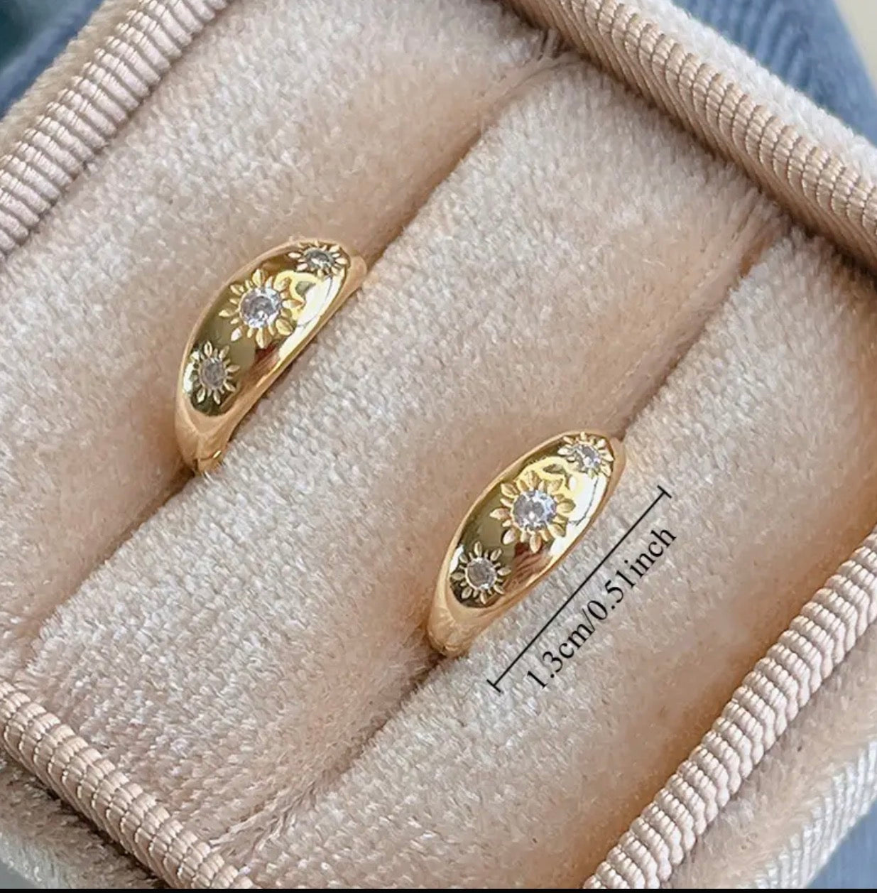 Vintage Solörhängen - 18K Guldpläterade Rostfritt Stål