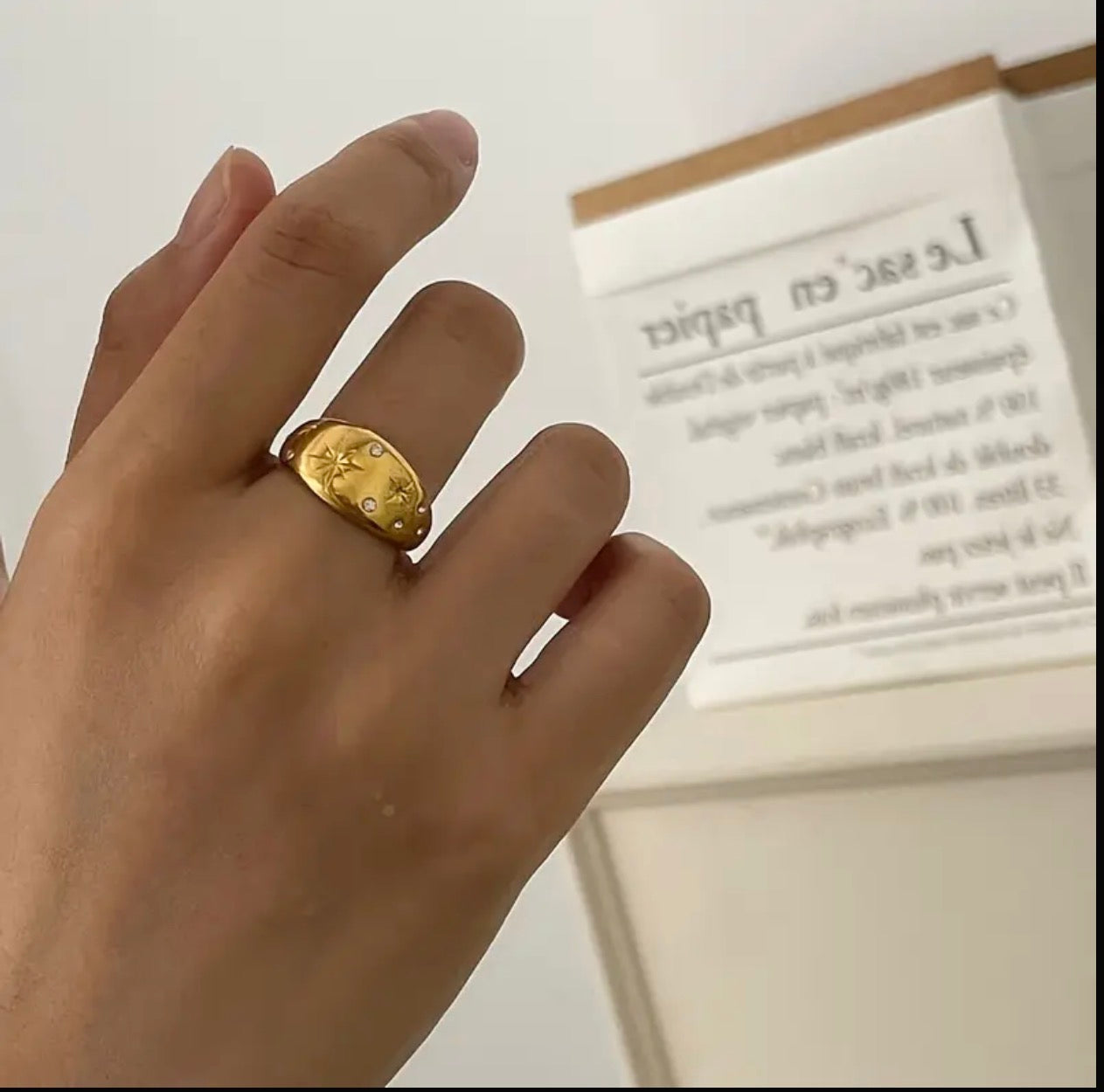 Retro Stjärnformad Öppen Ring - Rostfritt Stål