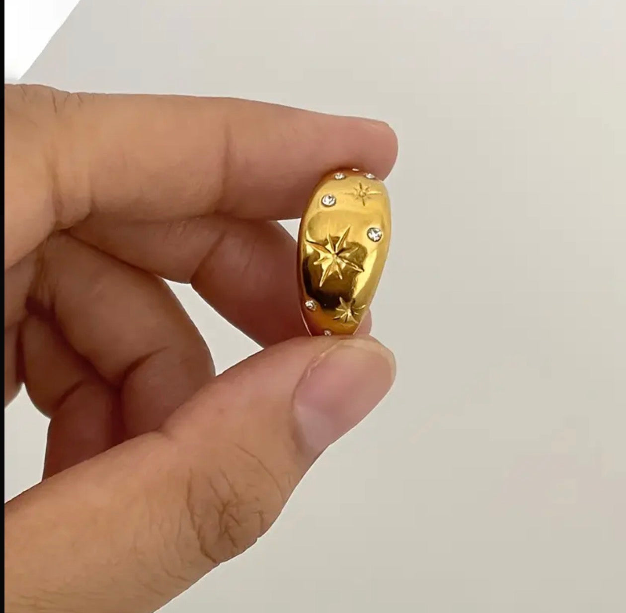 Retro Stjärnformad Öppen Ring - Rostfritt Stål