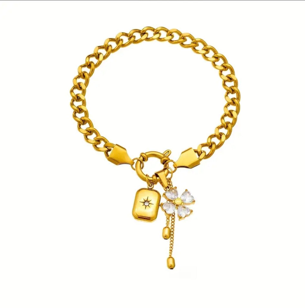 Kraftigt Kedjearmband - Rostfritt Stål Guldpläterat